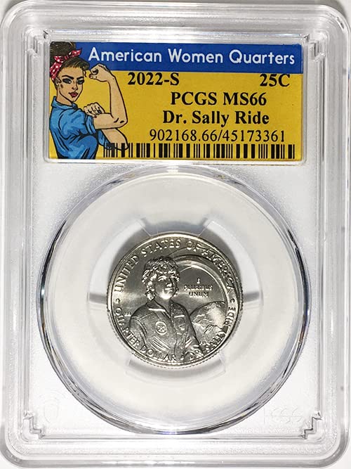 2022 S American ženska četvrtina dr. Sally Ride Quarter MS 66 Rosie Label PCGS