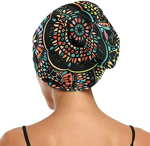 Kapa s lubanjem za spavanje Radni šešir BONNET ljetnice za žene mandala cvjetni cvjetovi dugi geometrijski