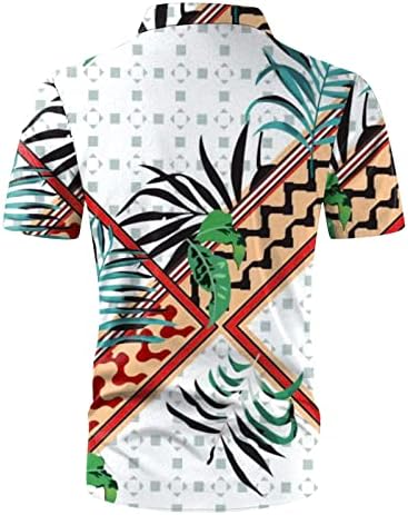 Ubst Muške havajske košulje, tropsko lišće kratkih rukava prema dolje opušteno fit rever ovratnik Aloha