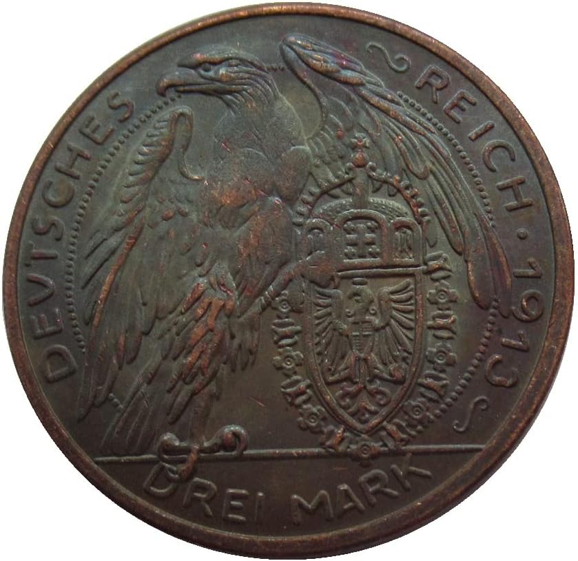 Njemački 3 ocjene 1913. stranačka replika bakreni kovani novčić kovanica