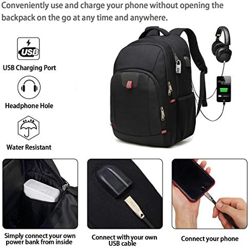 Della Gao putni ruksak za Laptop, izuzetno veliki ruksak protiv krađe za muškarce i žene sa USB priključkom