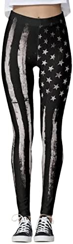 Pantalone za jogu veće veličine za žene 3X Flare USA pantalone za trčanje Zastava Patriotski Američki Pilates