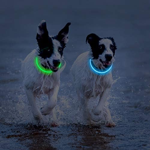Novkin 2-pack LED ovratnik za pse, osvjetljavaju ovratnike za pse, punjive pasa za pse za noćno hodanje,