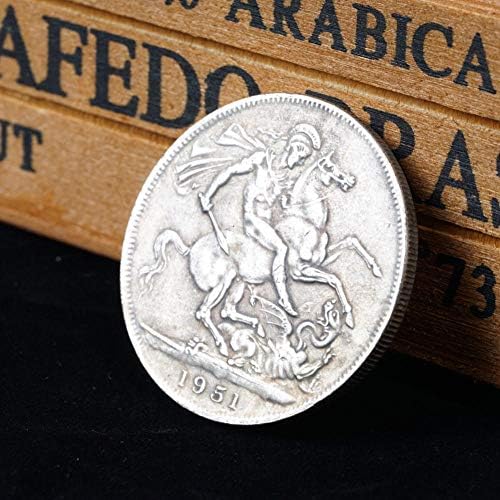 Izvrsna novčića 1951. Britanska mač srebrna kovanica savršena zamena herojskog viteza St. George's Heroic