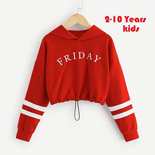 Teen Pismo Djeca vrhovi djevojke s kapuljačom Odjeća za ispis pulover Dukseri Stripe Girls vrhova odjeću