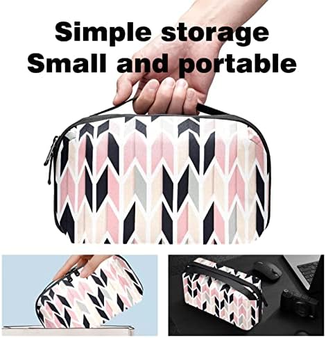 Prijenosni elektronski Organizator torbica Torbe geometrija Pink putni kabl torba za skladištenje tvrdih diskova, USB, SD kartica, punjač, Power Bank, slušalice