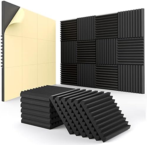 12 pakovanja akustičnih ploča samoljepljivih, 1 X 12 X 12 pjenaste ploče za brzo oporavak, akustični pjenasti klinovi visoke gustine, zvučno izolovane zidne ploče za kućni Studio, Čađa