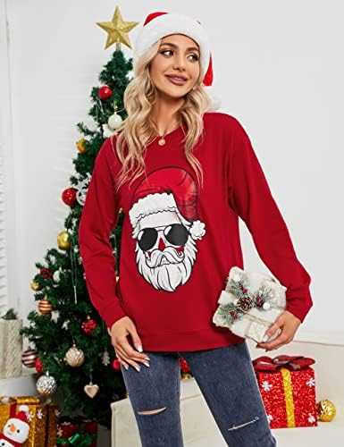 Cvjetanje Jelly Ženska posadna košulja skrtni krajevi grafički majice Dugi rukav Top pulover predimenzionirani