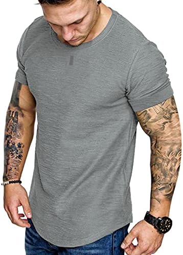 Muške modne mišićne atletske majice trening Camisas de Hombre Bodybuilding kratki rukav teretana aktivna
