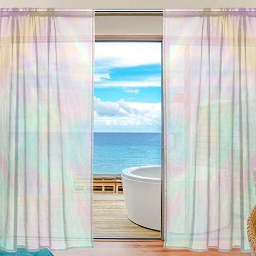TOP CARPENTER holografski iridescentna ružičasta narančasta poluista zavjese prozor Voile drapes paneli tretman-55x78in za dnevni boravak spavaća soba dječja soba, 2 komada