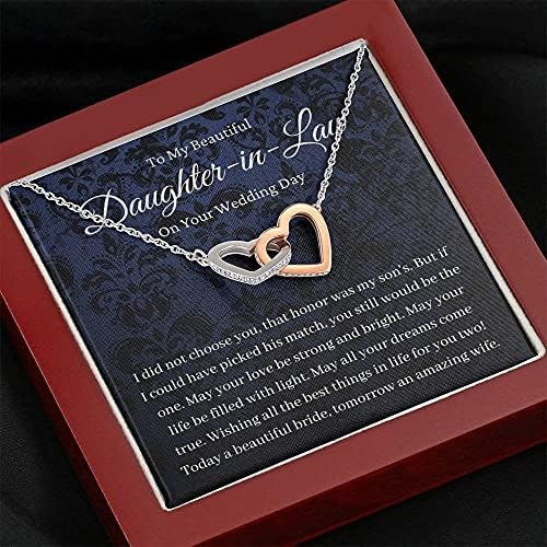 Nakit za karticu poruke, ručno izrađena ogrlica - personalizirani poklon za međusobno zaključavanje, kćer