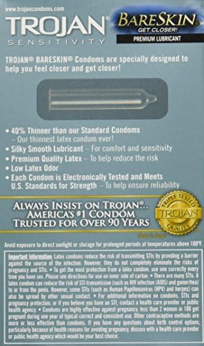 Trojan osjetljivost, bareskin premium lateks kondomi 10 ct