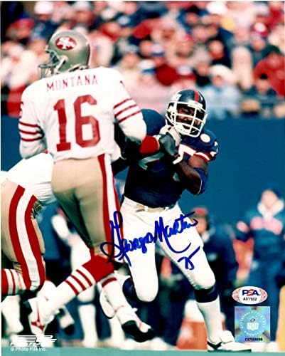 George Martin Autographing potpisan 8x10 fotografija NFL New York Giants PSA COA
