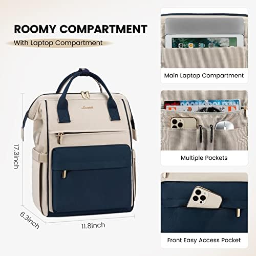 LOVEVOOK Laptop ruksak torbica za žene vodootporna torba za učiteljicu, 15,6-inčna Radna torba za laptop