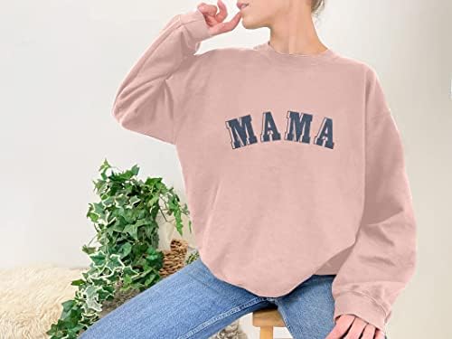 BANGELY predimenzionirana mama dukserica žene mama Life Letter Print pulover Top Casual Crewneck Dugi rukav