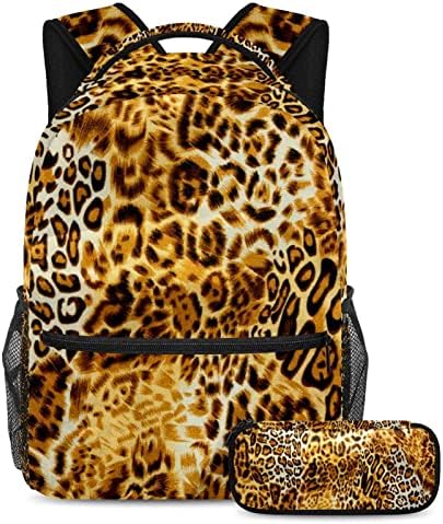 VBFOFBV ruksak za ženske pantalonske bakfa za laptop Travel Casual torba, zlatni leopard vintage uzorak