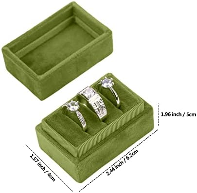 muchly pravougaona baršunasta kutija za prsten, kutija za nosioce prstena sa odvojivim poklopcem, kutija