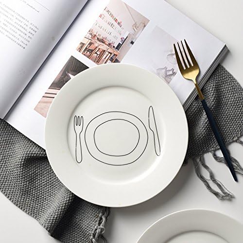 YBK Tech 8 inčni ploča Euro Style Keramička ploča za doručak Ručno oslikana izreka