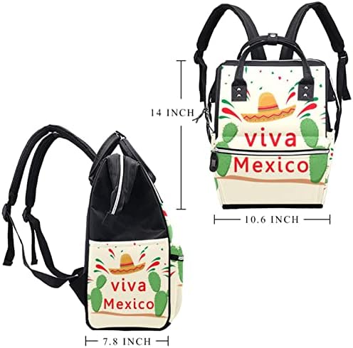 Guerotkr putnički ruksak, ruksak za pelena, ruksak pelena, vida uzorka Viva Mexico