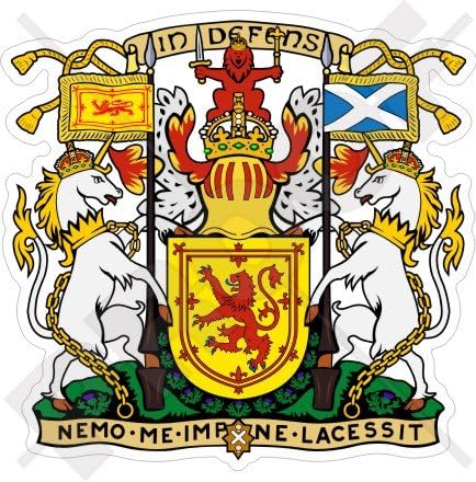 Škotska škotski kraljevski grb Značka Crest UK 90mm Vinil naljepnica od branika, naljepnica.
