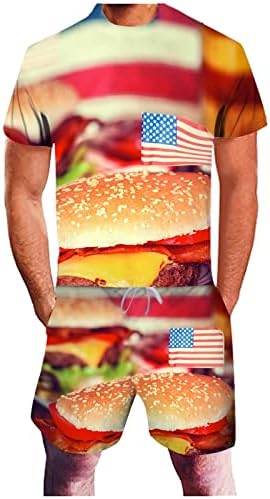 Dnevni pamćenje u Douhen-u Burger muške odijelo Neovisnost Američka štampa zastava Ljeto 3D casual dan Muška