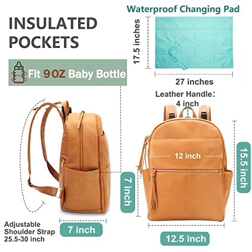 Mominside torba za pelene ruksak, Organizator kolica dodatna oprema za kolica, kožna torba za bebe sa 6