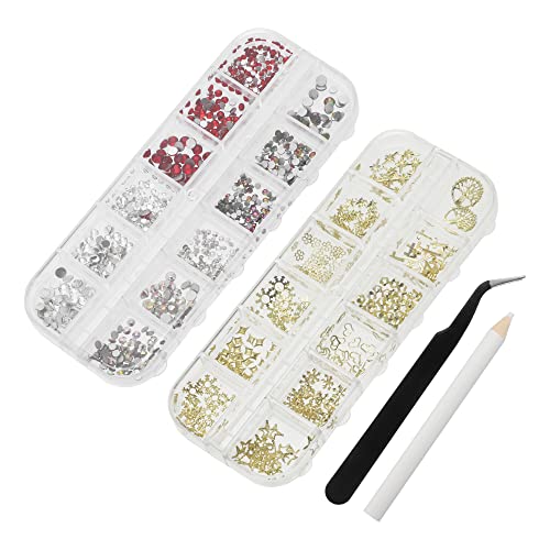 VOCOSTE 1 Set dva pakovanja noktiju Art Rhinestones, Multi Shapes nail Art klinova za nokte Kit sa pincetom i olovka za Nail Art pribor za dodatnu opremu