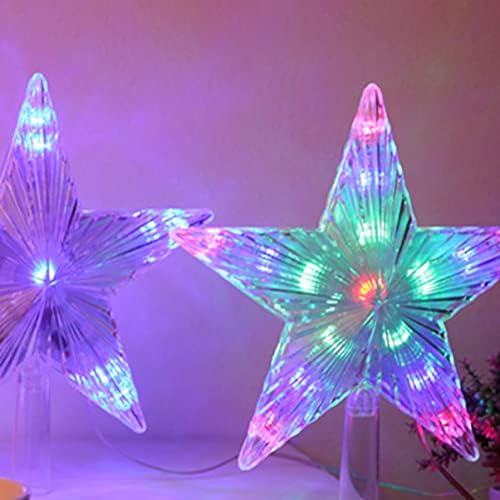 Dobitni gornji oblikovani ornament stablo u obliku petokordene male zvijezde blistavo višenamjensko božićno osjetljivo praznik čista baterija LED ukrasi lampica RGB svjetlosna dekorativna zabava