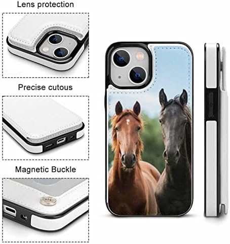 Tri konja štampana futrola za telefon kompatibilna za iPhone 13 Mini/iPhone 13 / iPhone 13 Pro / iPhone 13 Pro Max Flip zaštitni poklopac sa držačem kartice