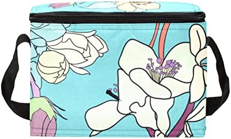 GUEROTKR torba za ručak za muškarce, izolovana kutija za ručak, kutija za ručak za odrasle,apstraktno ručno oslikana cvjetna biljka art uzorak