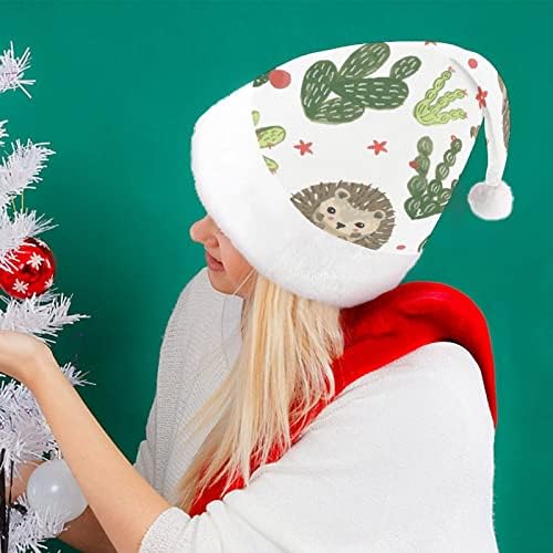 Jež i Kaktus pliš Božić šešir Naughty i lijepo Santa kape sa pliš obodom i Comfort Liner Božić ukras