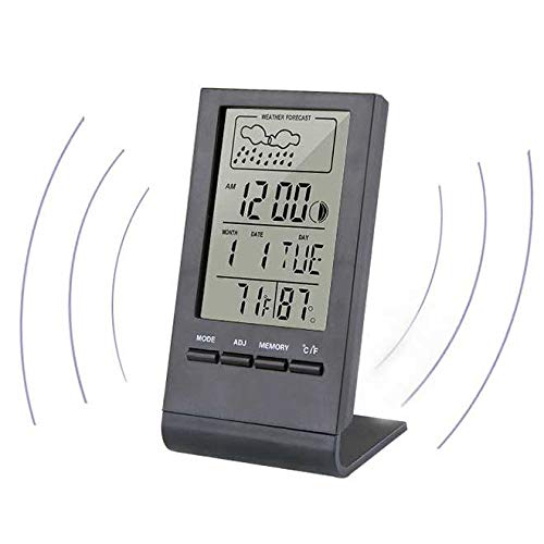 WXYNHHD Mini digitalni termometar higrometar unutrašnja temperatura mjerač vlažnosti mjerač sata vremenska stanica prognoza
