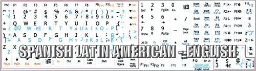 Španske Latinoameričko-Engleske Bilježnice Netransparentne Bijele Naljepnice Na Tastaturi