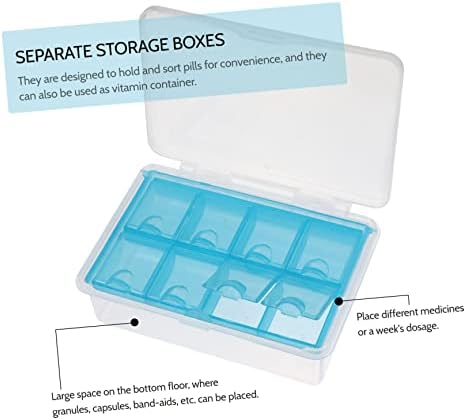 Hemoton 2kom kutija za lijekove prozirni kontejner Zapečatljivi kontejneri putna kutija džepovi za lijekove futrola Pp plava kutija za skladištenje Mini