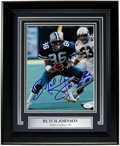 Butch Johnson Dallas Cowboys potpisan / Upisan 8x10 Photo Framed JSA 159169 - AUTOGREMENT NFL fotografije